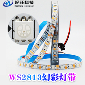 WS2813幻彩燈帶防水(shuǐ)5V RGB跑馬燈條工程亮化(huà)斷點續傳LED 全彩燈帶